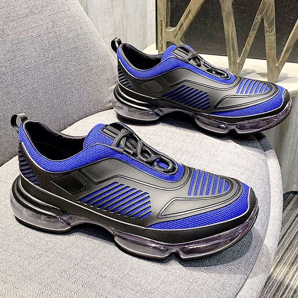 

new fashion classic canvas and calfskin sneakers men's shoes breathable lace luxury men's shoes zapatos de hombre with orig qwx, Black