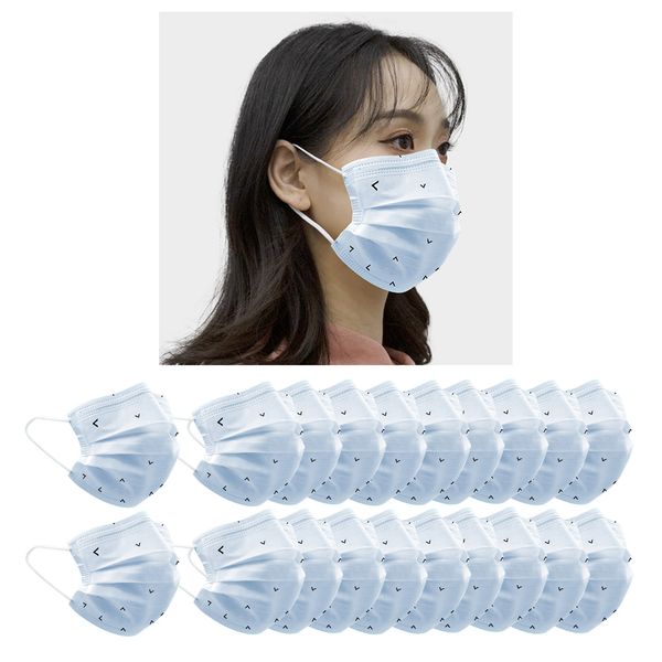 

20pcs disposable mask outdoor nose face protective nonwoven cloth light blue