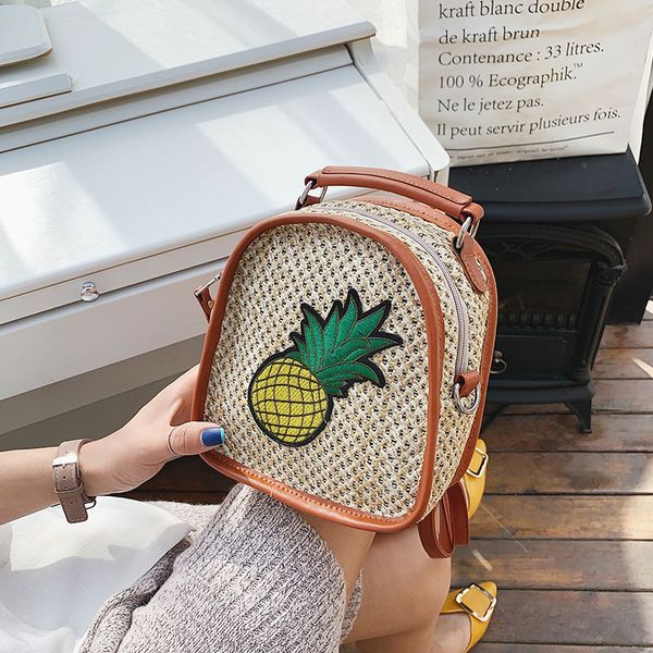 

fashion new backpack sweet pineapple printing shoulder bag women's designer luxury crossbody bag female backpack