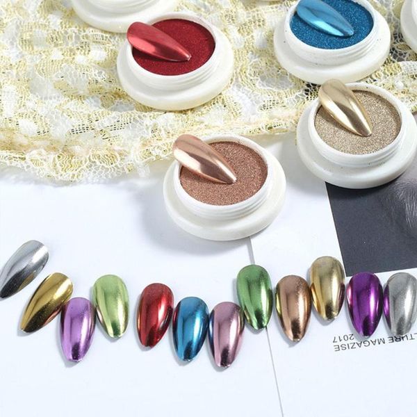 

solid magic nail glitter powder nail decoration holographic pigment mirror decorations manicure, Silver;gold