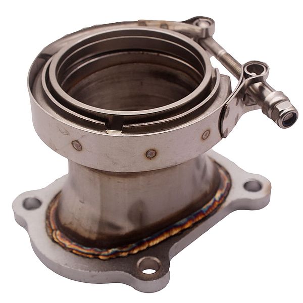 

stainless steel 4 to 3\" v-band adapter downpipe flange with clamp
