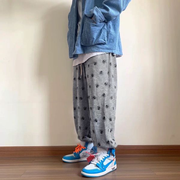 

2020 womens mens fashion designer long pant brand loose casual trousers luxury pant printed gray elastic waist streetwear b102267z, Black