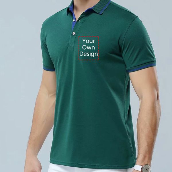 

men's polos summer short sleeve shirt men casual cotton business custom company uniform print your po women, White;black