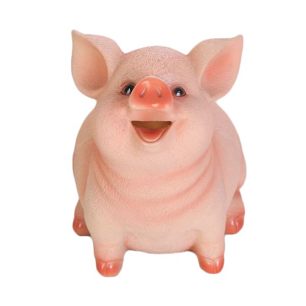 

1pc piggy bank toy creative resin craft adorable pig shaped cute money box coin banking toys for kids toys