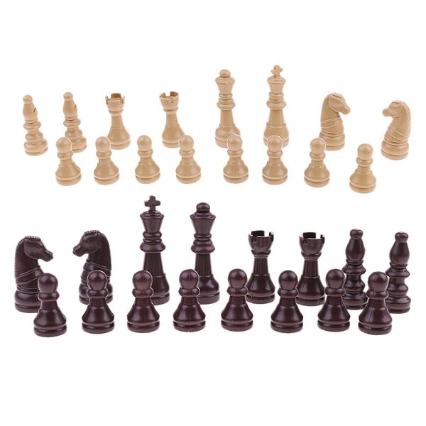 

32 pieces replacement plastic chess pieces/chessman set beige