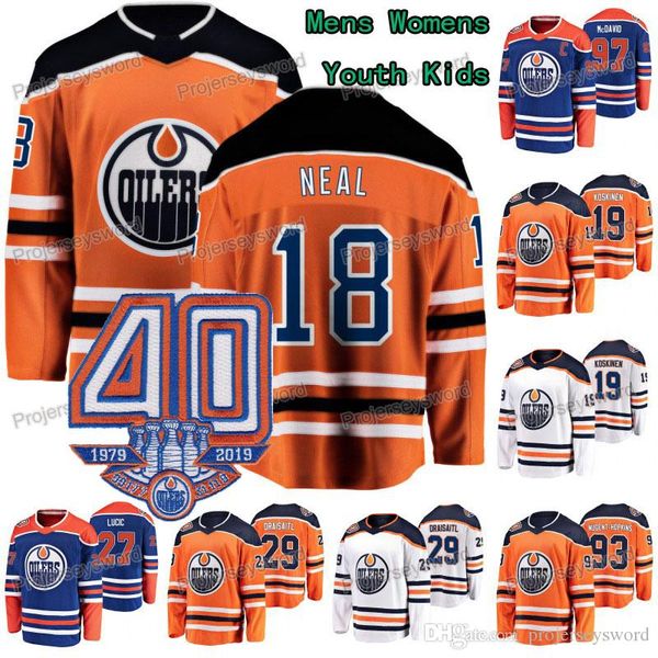 

40th Anniversary James Neal Edmonton Oilers Connor McDavid Milan Lucic Leon Draisaitl Alex Chiasson Zack Kassian Ryan Nugent-Hopkins Jerseys