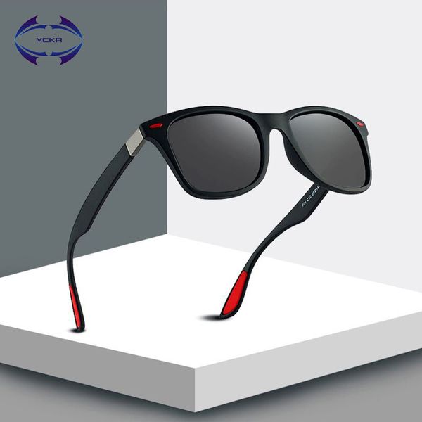 

vcka polarized sunglasses men retro classic man drive sun glasses classic women fashion influence uv400 eyewear gafas, White;black