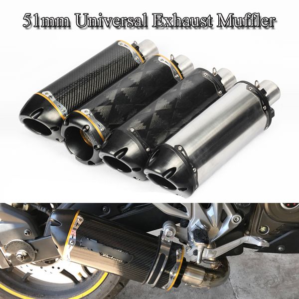 

universal motorcycle exhaust muffler pipe 38-51mm exhaust modified tube pipe carbon fiber + aluminum alloy escape for bike