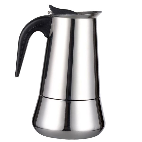 

stovetop espresso maker мока чайник для газовая или электрическая плита top, чайник горшок для эспрессо капучино или латте, сильвер