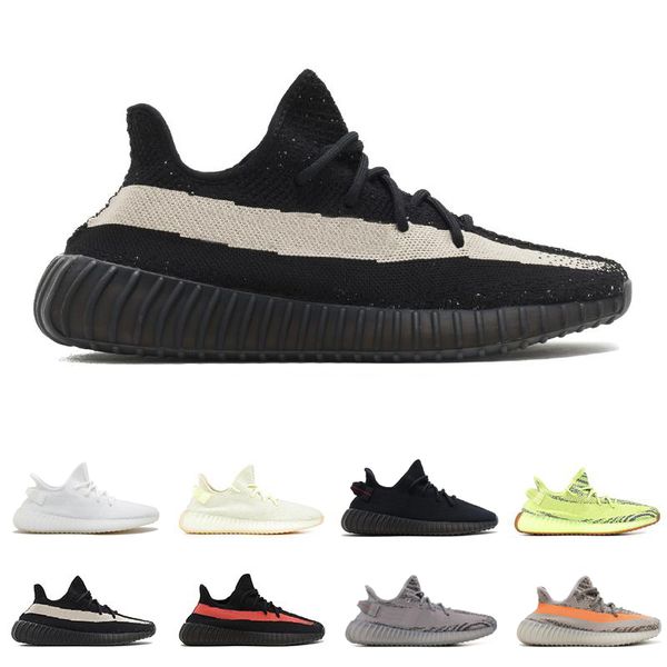 

Whole ale 2019 men de igner running hoe women kanye we t tatic butter zebra black cream white e ame air port zapato neaker 36 47