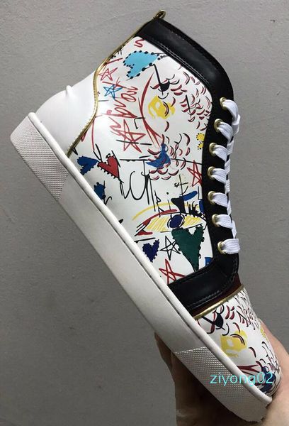 

original vogue new graffiti red bottom sneakers for men women luxury designer with rhinestones rantus orlato flat mens leisure tr 2019 z02, Black