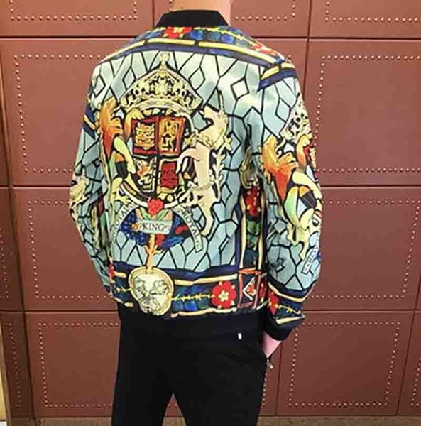 

2020 new arrival men's jackets fashion men's stand collar jacket with fashion pattern casual zipper men clothing size m-3xl wholesale