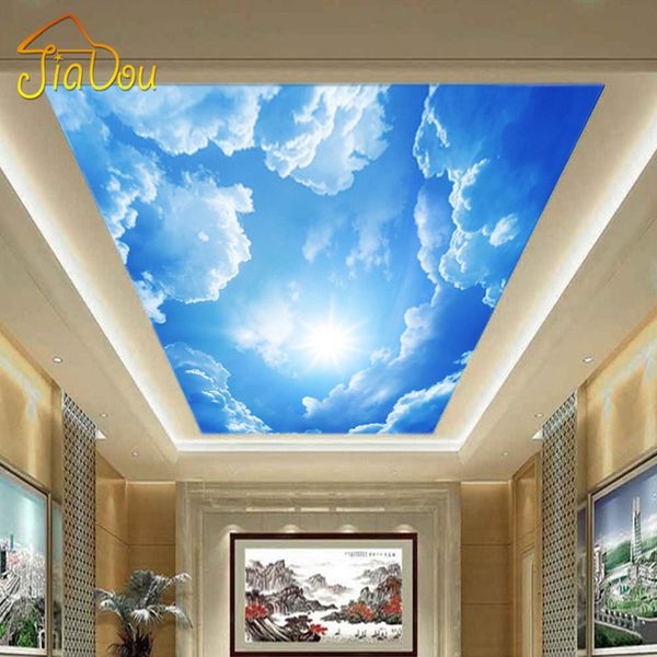 

modern 3d photo wallpaper blue sky and white clouds wall papers home interior decor living room ceiling lobby mural wallpaper