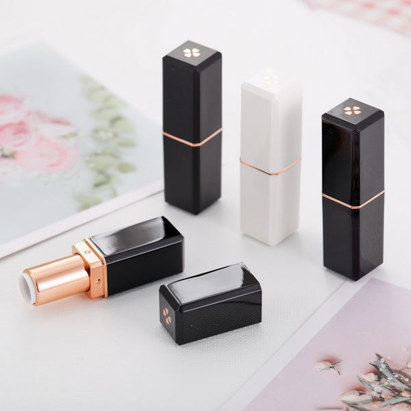 

черный матовый белый diy помада lip balm пустой контейнер макияж косметическим rouge tube с четырьмя листьев клевера шаблон cap