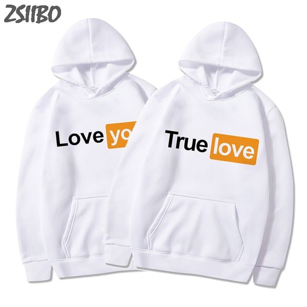 

men's hoodies true love&love you letters funny print harajuku casual mens sweatshirts male hoodie women streetwear hiphop, Black