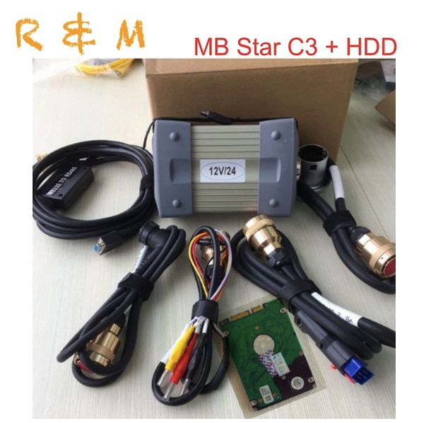 

12/24v mb star c3 for cars/trucks star diagnosis c3 sd connect diagnostic tool with rs232 to rs485 full set 5 cables for mb
