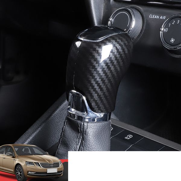 

lsrtw2017 carbon fiber abs car gear lever head cover for octavia a7 superb interior mouldings accessories