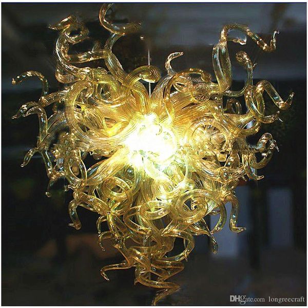 

golden art glass lamps unique heart shape 100% hand blown glass chandelier lightings new style chandeliers