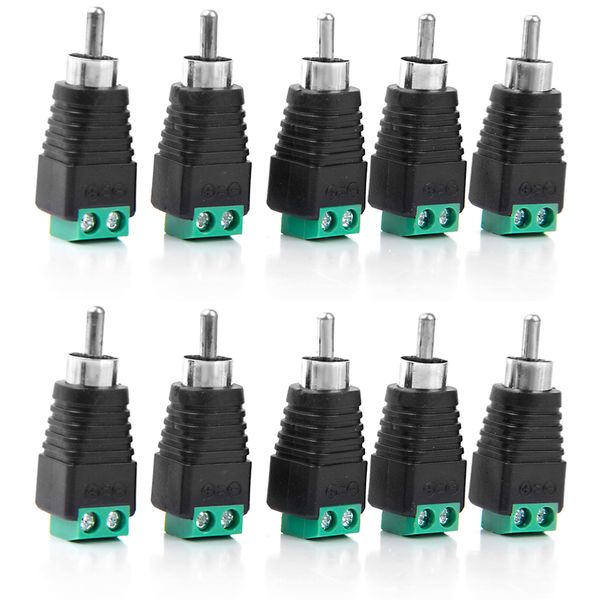 

10 x rca male male power cable adapter adapter plug for