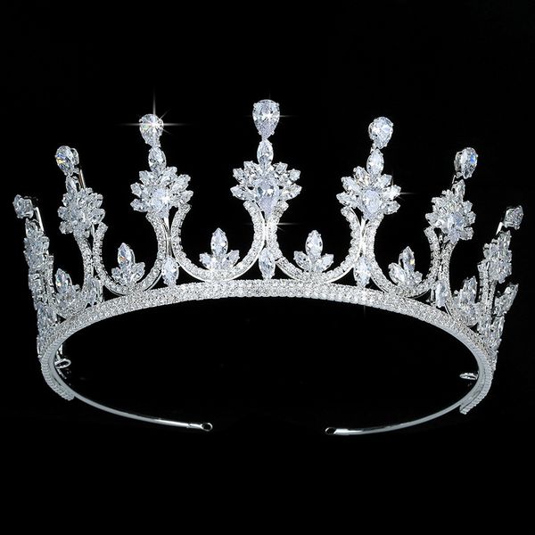 

tiaras and crown hadiyana exquisite trendy women wedding hair accessories fashion party headband zircon bc5411 corona princesa, Golden;white