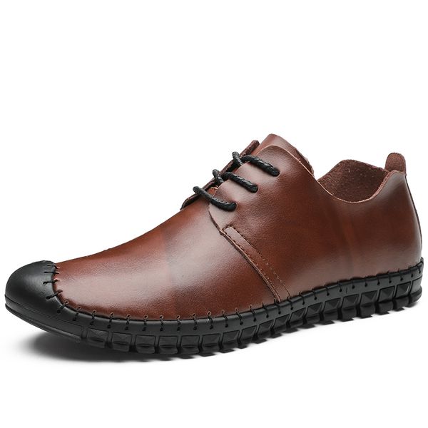 

2019 new men's shoes handmade genuine leather men casual shoes, fashion designer men leather shoes, winter shoes, Black