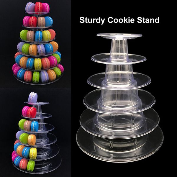 

6 ярусы круглая башня стенд торт macaron стеллаж для свадьбы birthday party supplies mf999