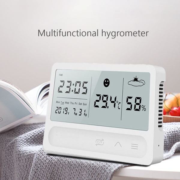

multifunction alarm clock thermoregulator touch screen electric temperature hygrometer digital lcd display home table clock