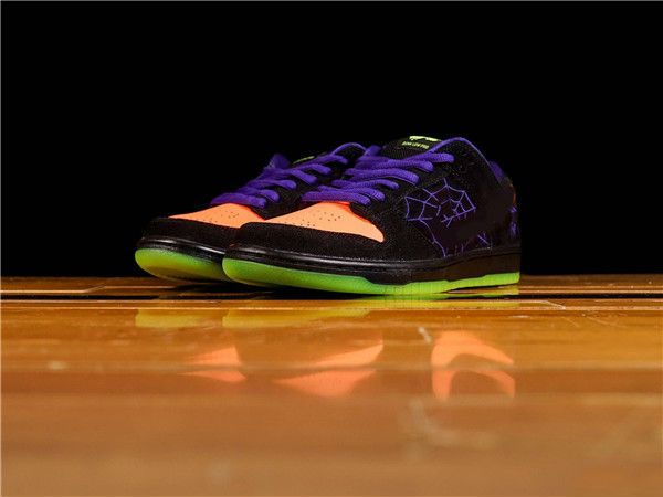 

2019 новый релиз sb dunk low night of mischief черный оранжевый фиолетовый электрический зеленый хэллоуин кроссовки спортивные кроссовки