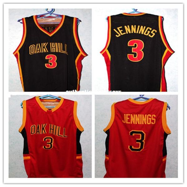 

brandon jennings #3 oak hill high school jersey black customize any number size and player name retro throwbacks embroidery stitc, Black;blue