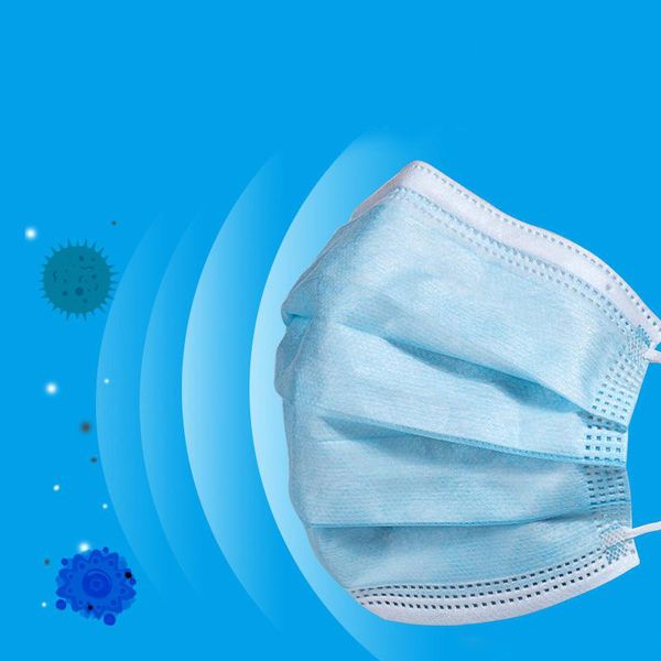 

disposable face mask 3 layer ear-loop dust mouth masks cover 3-ply non-woven mouth face mask protective dust mask masque protection
