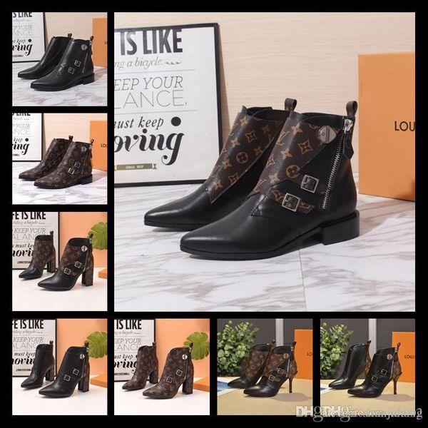 

19ss aureate platform desert boot womens leather ankle martin lace up boots chunky heel ladies cow leather designer winter boots with box, Blue;gray