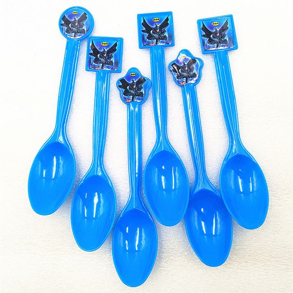 

10p / set пластиковая ложка детский день рождения поставки рождество / фестиваль тема супергерой украшение партии baby shower сувениры