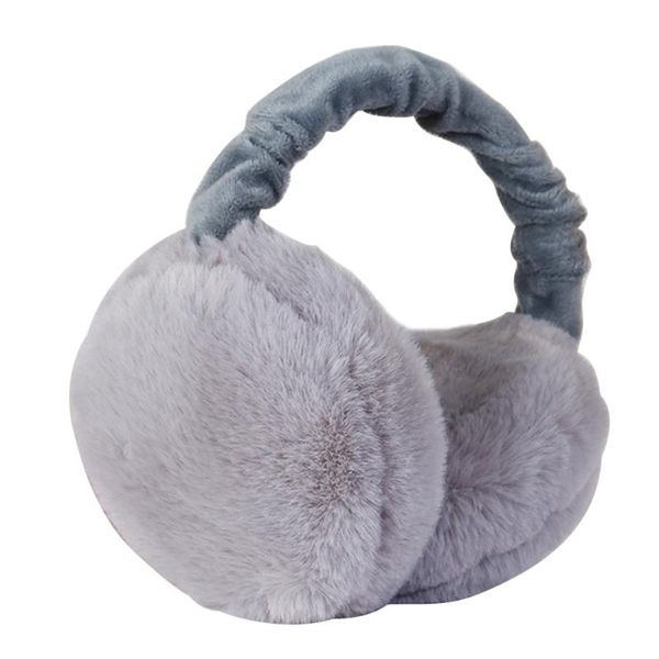 

women earlap ear warmer faux fur headband adjustable earmuffs protector foldable winter full surround, Blue;gray