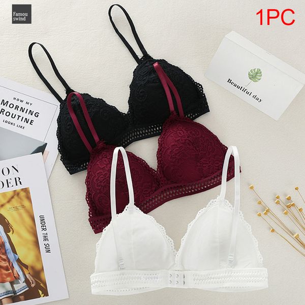 

женщины нижнее белье бюстгальтер bralette французский стиль кружева девочек треугольник кубок lingerie глубокий v бесшовная wireless soft th, Red;black
