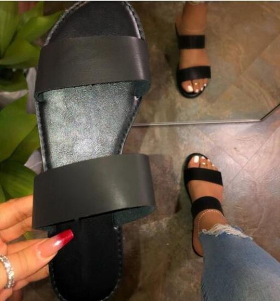 

spring/summer new women 2020 new outdoor beach slippers flat non-slip durable sandals home leisure wild flip flop ms, Black