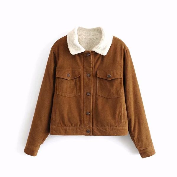 

aazz85-9495 european and american fashionable lamb wool short jacket, Black;brown