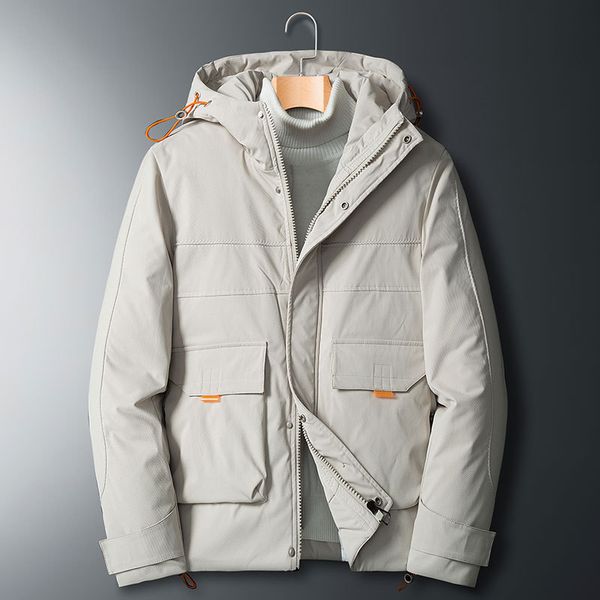 

new style men's down parkas designer hooded winter coats classic luxury 3 colors long sleeve outerwear size:m-3xl 011, Black