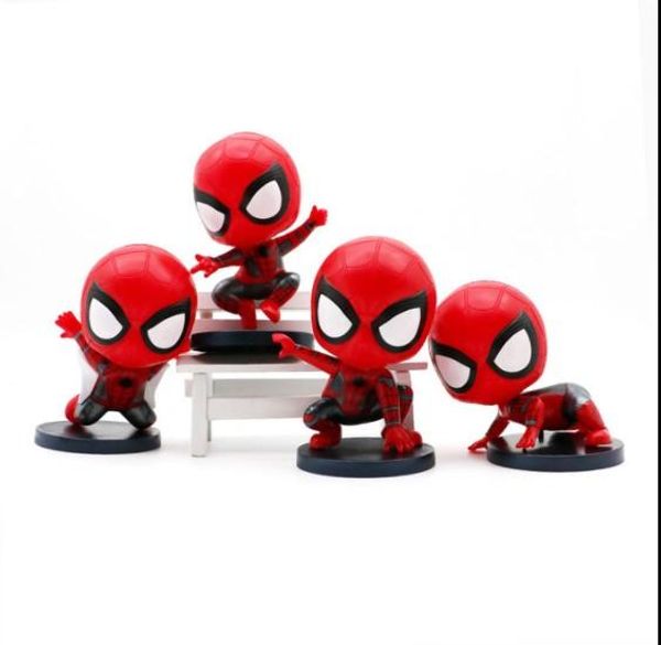 

bravo prettygift toys cosbaby marvel spider man homecoming the spiderman q version action figures toys car home decoration doll 4styles