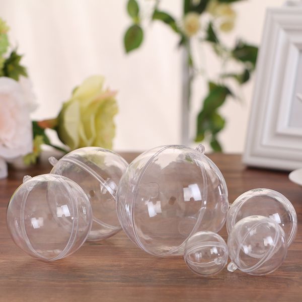 

10pcs plastic christmas decorations ball transparent open clear baubles ornament gift present box decoration party supplies