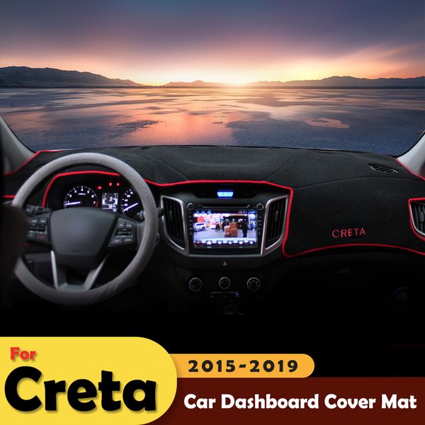 

car dashboard avoid light pad instrument platform desk cover mats carpets for creta ix25 2015 2016 2017 2018 2019