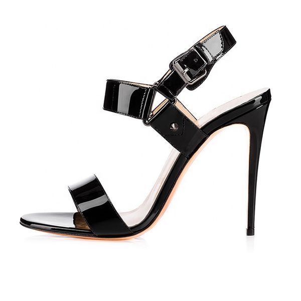 

manufacturer of high heel stiletto for women open toe sandals, Black