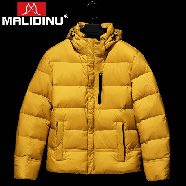 

malidinu 2019 duck down jacket men winter down coat brand thick warm winter jacket parka men shiny windproof, Black