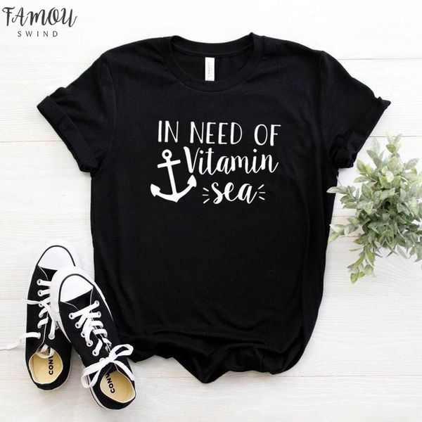 

in need of vitamin sea print women tshirt cotton casual funny t shirt for lady girl tee hipster drop ship 169, White