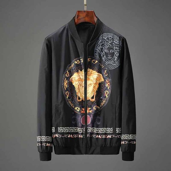 

европейская станция высокое качество мужская 2019 весна и осень новая мода вышивка мужская куртка мода стенд воротник мужская куртка, Black;brown