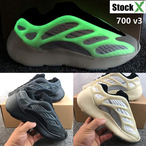 

mask 700 v3 azael alvah white reflective kanye west running shoes glow in the dark men women luxury designer sport sneakers