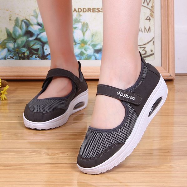 

women mesh shoes lightweight flats 2019 new fashion sneakers casual mesh breathable lightweight sandals sport running shoes, Black