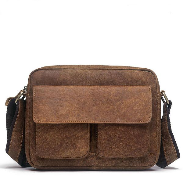

2019 male package single genuine leather brown handbag shoulder bags business affairs leisure time men's man oblique satchel designers