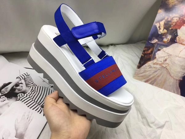 

stella mccartney elyse sandals summer women stree style shoes rubber saw edge sole sneakers sneak, Black