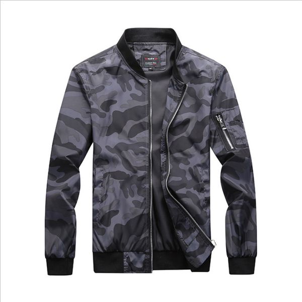 

quality men's camouflage zipper jackets male coats camo bomber jacket mens hip brand clothing autumn outwear plus size m-7xl, Black;brown