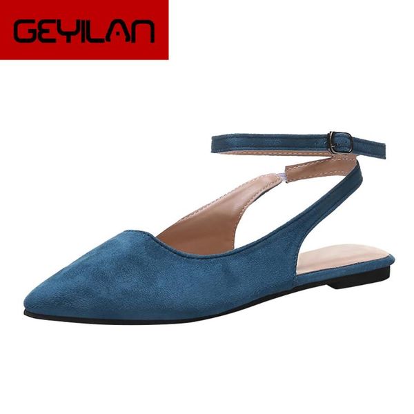 

women ladies fashion pointed toe flat buckle casual sandals single shoes outside summer ladies shoes, Black